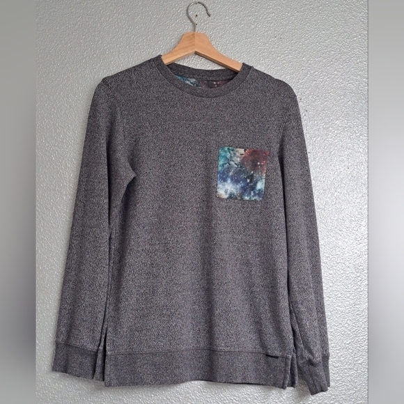 On The Bias Men's Grey Shirt With A Patterned Pocket Size S - Picture 1 of 5